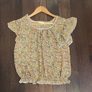 Max Studio Floral Blouse - Orange, Yellow, White